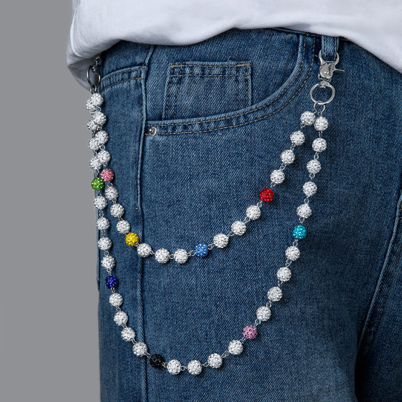 Metalni kaiš za struk, višeslojni dizajn sa kristalima, duljina 60 cm