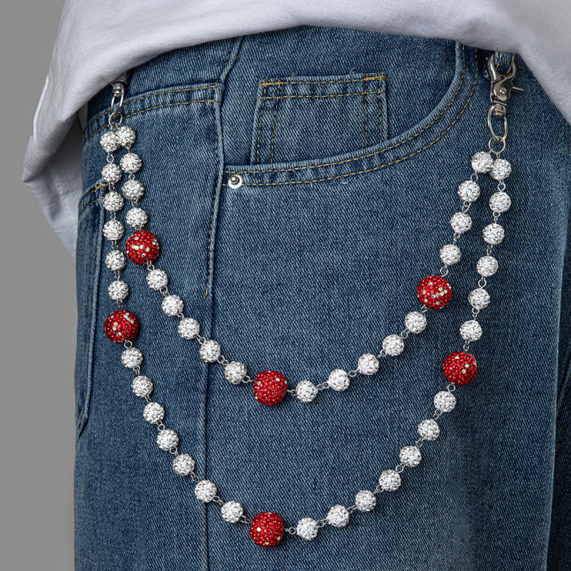 Metalni kaiš za struk, višeslojni dizajn sa kristalima, duljina 60 cm