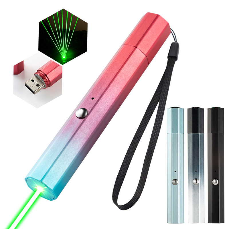 Laser indikatorno pero s USB punjenjem, tijelo od aluminijske legure, dugi domet lasera, mogućnost tiskanja logotipa