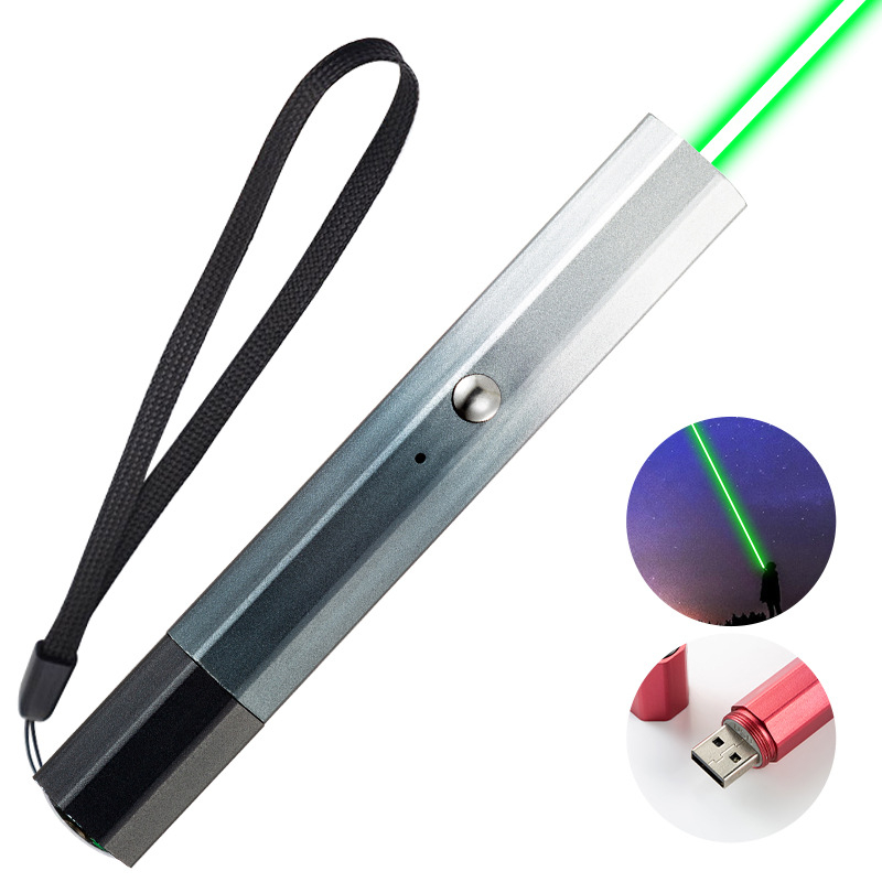 Laser indikatorno pero s USB punjenjem, tijelo od aluminijske legure, dugi domet lasera, mogućnost tiskanja logotipa