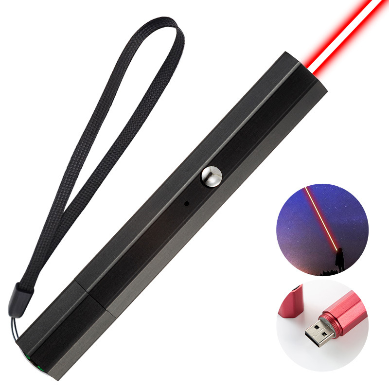 Laser indikatorno pero s USB punjenjem, tijelo od aluminijske legure, dugi domet lasera, mogućnost tiskanja logotipa