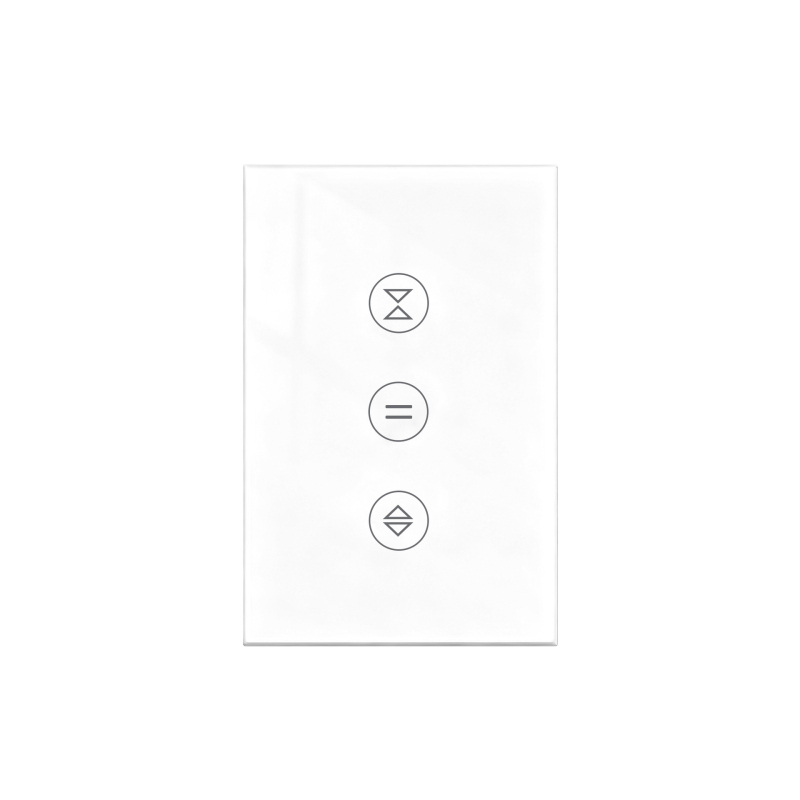 Comutator WiFi pentru rulouri, panou tactil, Tuya compatibil, control prin aplicația Smart App — distanța între găurile de montaj: 83,5 mm; 100-240V AC; 10A; 600W; 100.000 cicluri