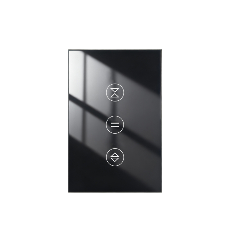 Comutator WiFi pentru rulouri, panou tactil, Tuya compatibil, control prin aplicația Smart App — distanța între găurile de montaj: 83,5 mm; 100-240V AC; 10A; 600W; 100.000 cicluri