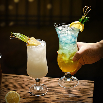 Ποτήρι κοκτέιλ για μπαρ με ψηλό πόδι, γυαλί, χωρητικότητα 401–500 ml, στυλ National Tide Wind, εκτυπωμένο λογότυπο, δυνατότητα παραμετροποίησης