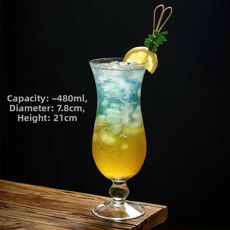 Barový kokteilový pohár s vysokým podstavcom, sklo, objem 401–500 ml, štýl National Tide Wind, potlačené logo, prispôsobenie k dispozícii