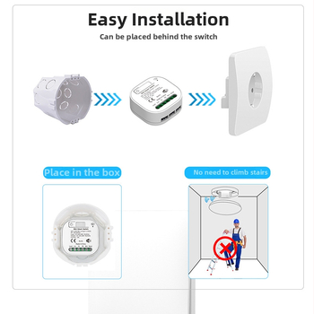 Qichip Zigbee prijímač so Wi‑Fi spínačom a autonómnym panelom, hlasové diaľkové ovládanie, inteligentný časovač, AC 100–240V, 10A, 60×60 mm, PC panel, 1 000 000 cyklov