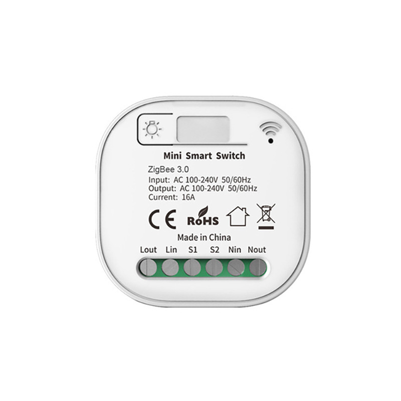 Qichip receptor Zigbee cu întrerupător Wi-Fi și panou de întrerupere autonom, telecomandă vocală, temporizator inteligent, AC 100–240V, 10A, 60×60 mm, Panou PC, 1.000.000 cicluri