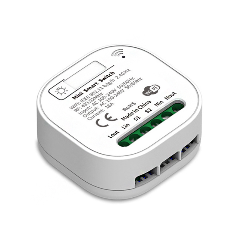 Qichip receptor Zigbee cu întrerupător Wi-Fi și panou de întrerupere autonom, telecomandă vocală, temporizator inteligent, AC 100–240V, 10A, 60×60 mm, Panou PC, 1.000.000 cicluri