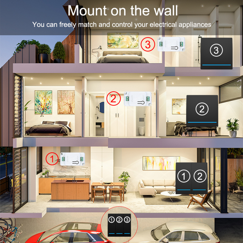 Bežični RF433 Daljinski Prekidač za Kućnu Upotrebu, CE Certifikat, Bez Žica, 0–40°C