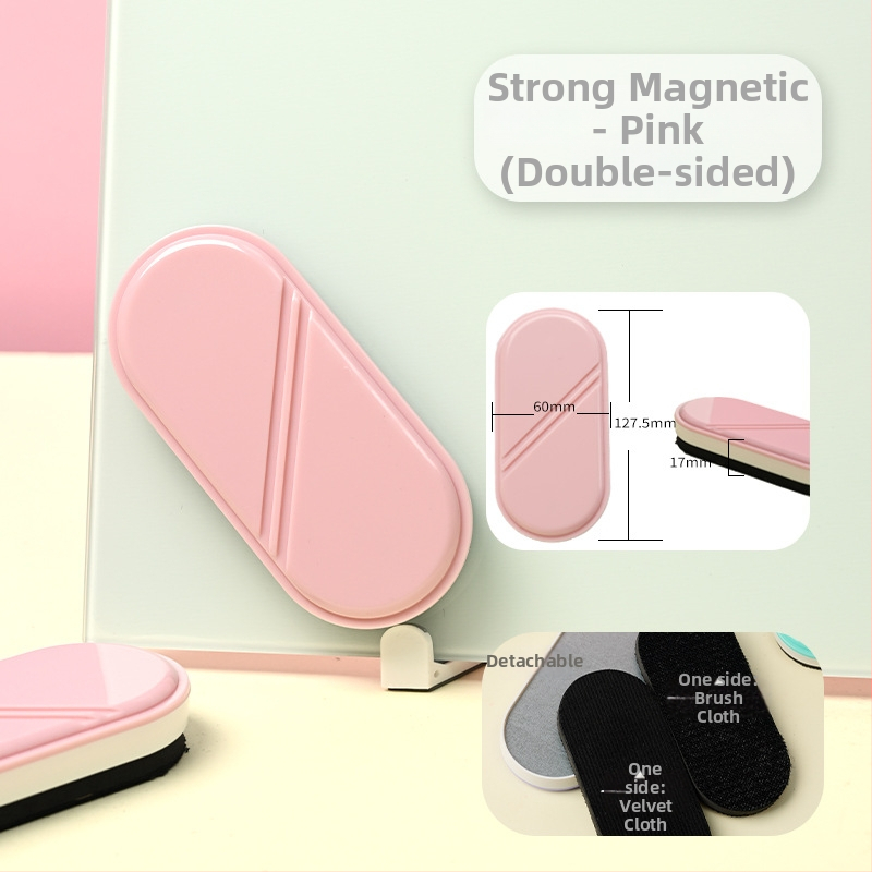 Magnetická guma na sklenenú tabuľu, zadný diel z ekologického plastu, povrch tabule z velúrového textilu, jednorazové balenie