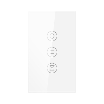 US utičnica Tuya WiFi pametni prekidač za rolete – glasovno daljinsko upravljanje, kompatibilan s Alexa, panel od kaljenog stakla (100-240V AC, 10A, otvor za ugradnju 83.5 mm, CE RoHS)