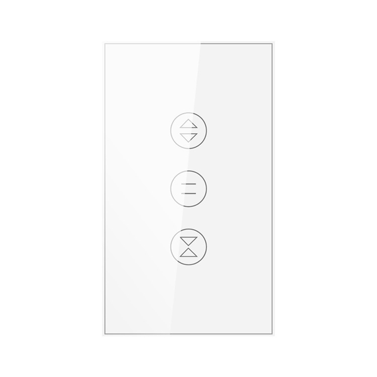 US utičnica Tuya WiFi pametni prekidač za rolete – glasovno daljinsko upravljanje, kompatibilan s Alexa, panel od kaljenog stakla (100-240V AC, 10A, otvor za ugradnju 83.5 mm, CE RoHS)