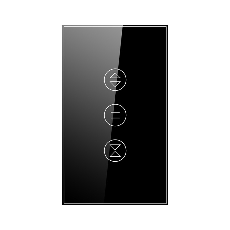 US utičnica Tuya WiFi pametni prekidač za rolete – glasovno daljinsko upravljanje, kompatibilan s Alexa, panel od kaljenog stakla (100-240V AC, 10A, otvor za ugradnju 83.5 mm, CE RoHS)