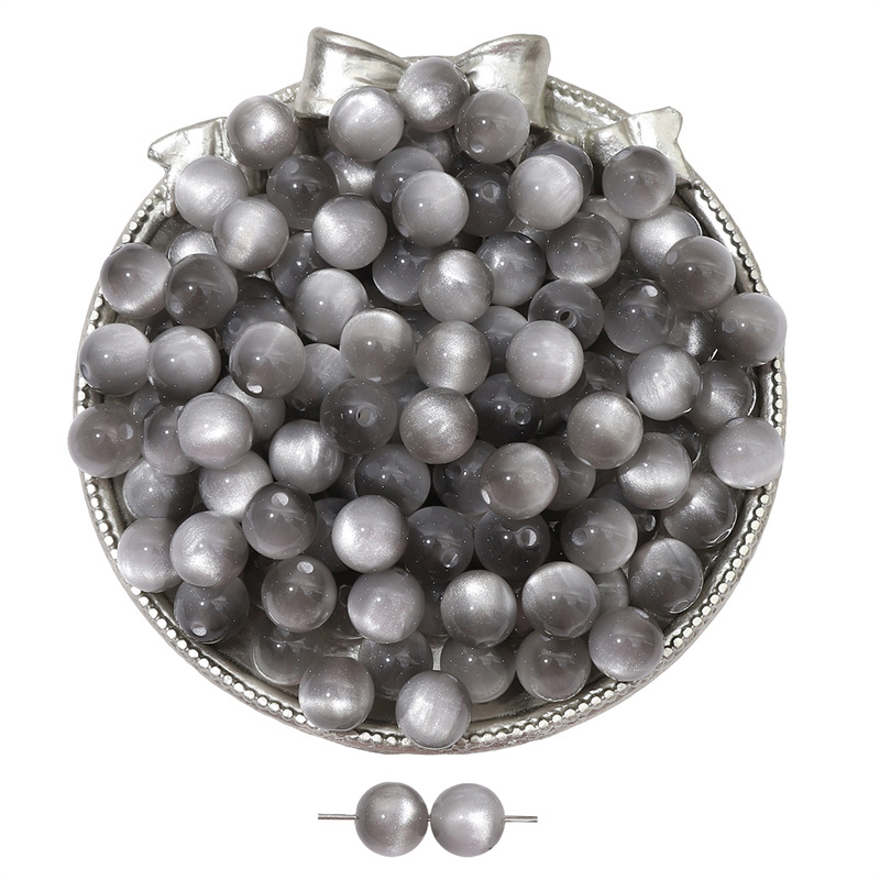 Smolene kuglice s efektom mačjeg oka, šarene, s ravnom otvorom, loose beads za ručnu izradu nakita i narukvica, 12 mm