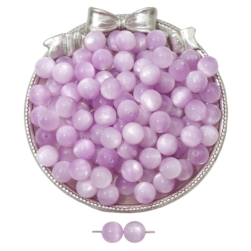 Smolene kuglice s efektom mačjeg oka, šarene, s ravnom otvorom, loose beads za ručnu izradu nakita i narukvica, 12 mm