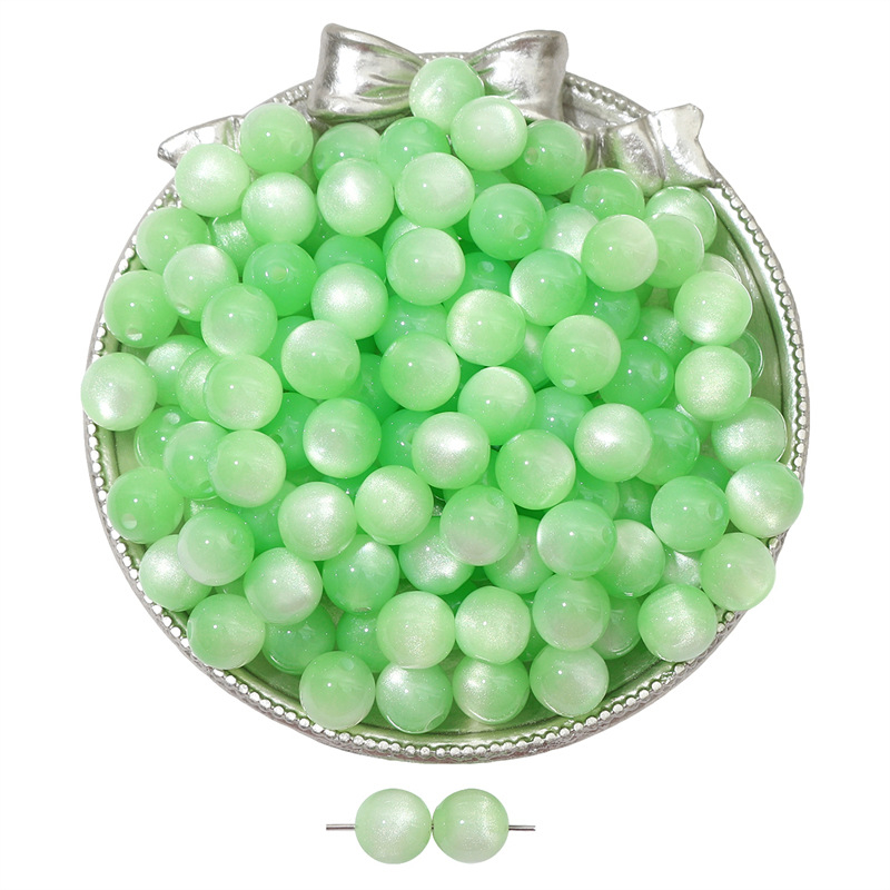 Smolene kuglice s efektom mačjeg oka, šarene, s ravnom otvorom, loose beads za ručnu izradu nakita i narukvica, 12 mm