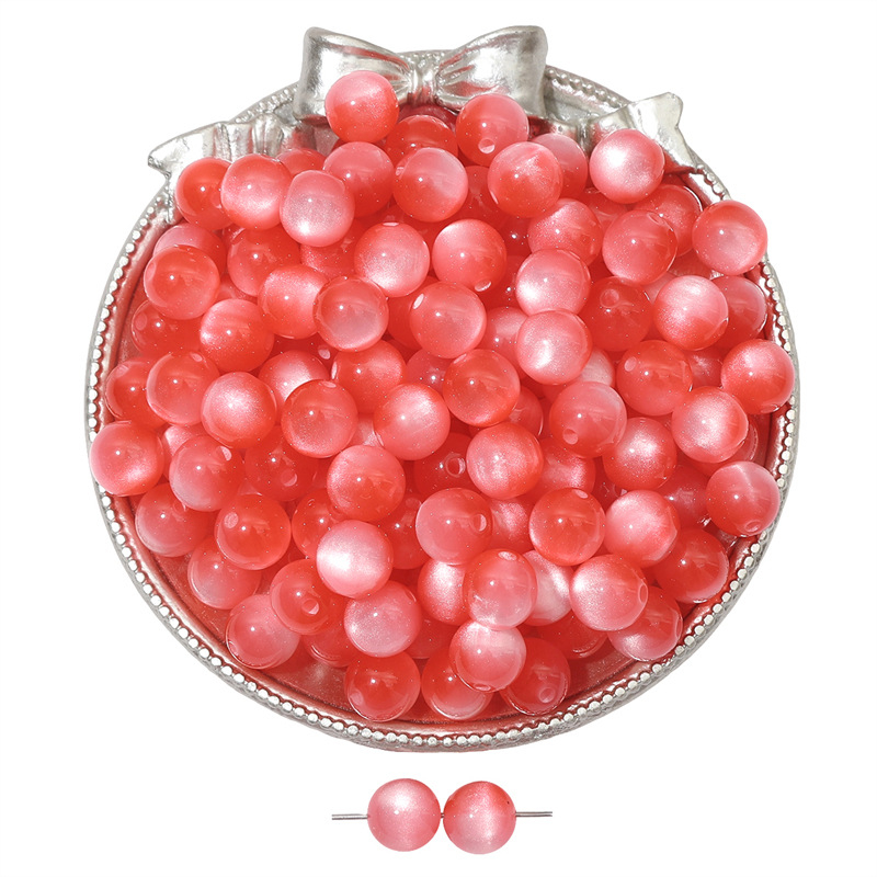 Smolene kuglice s efektom mačjeg oka, šarene, s ravnom otvorom, loose beads za ručnu izradu nakita i narukvica, 12 mm