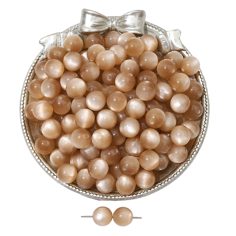 Smolene kuglice s efektom mačjeg oka, šarene, s ravnom otvorom, loose beads za ručnu izradu nakita i narukvica, 12 mm