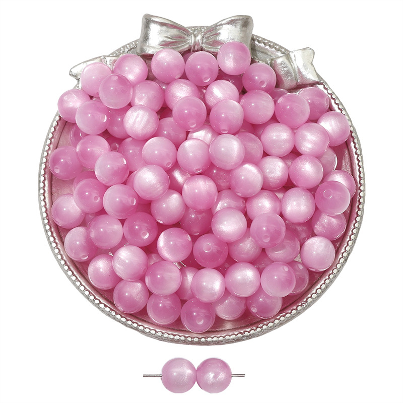 Smolene kuglice s efektom mačjeg oka, šarene, s ravnom otvorom, loose beads za ručnu izradu nakita i narukvica, 12 mm