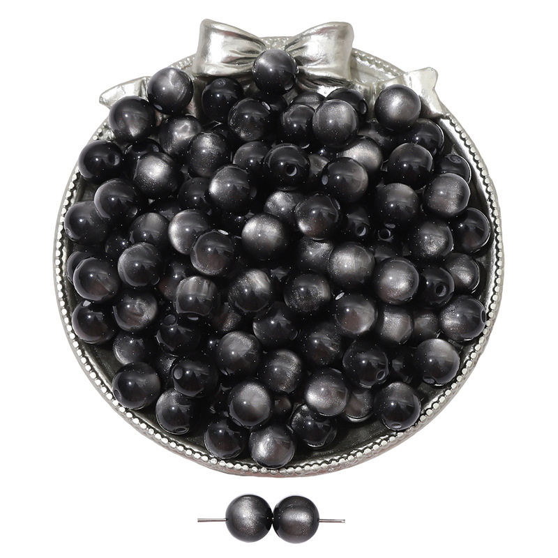 Smolene kuglice s efektom mačjeg oka, šarene, s ravnom otvorom, loose beads za ručnu izradu nakita i narukvica, 12 mm