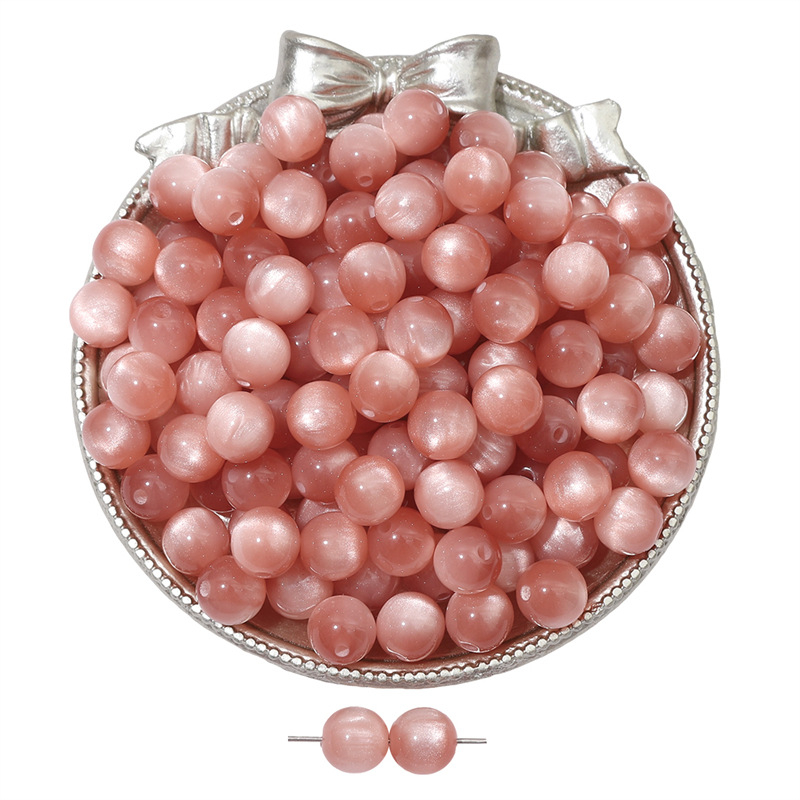 Smolene kuglice s efektom mačjeg oka, šarene, s ravnom otvorom, loose beads za ručnu izradu nakita i narukvica, 12 mm
