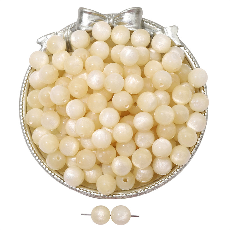 Smolene kuglice s efektom mačjeg oka, šarene, s ravnom otvorom, loose beads za ručnu izradu nakita i narukvica, 12 mm