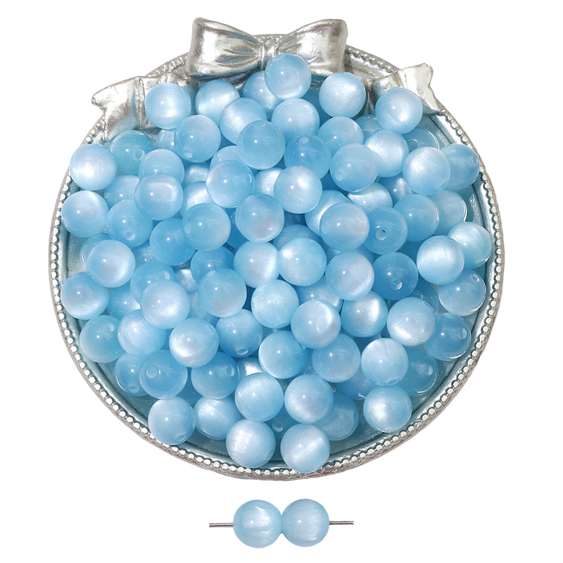 Smolene kuglice s efektom mačjeg oka, šarene, s ravnom otvorom, loose beads za ručnu izradu nakita i narukvica, 12 mm