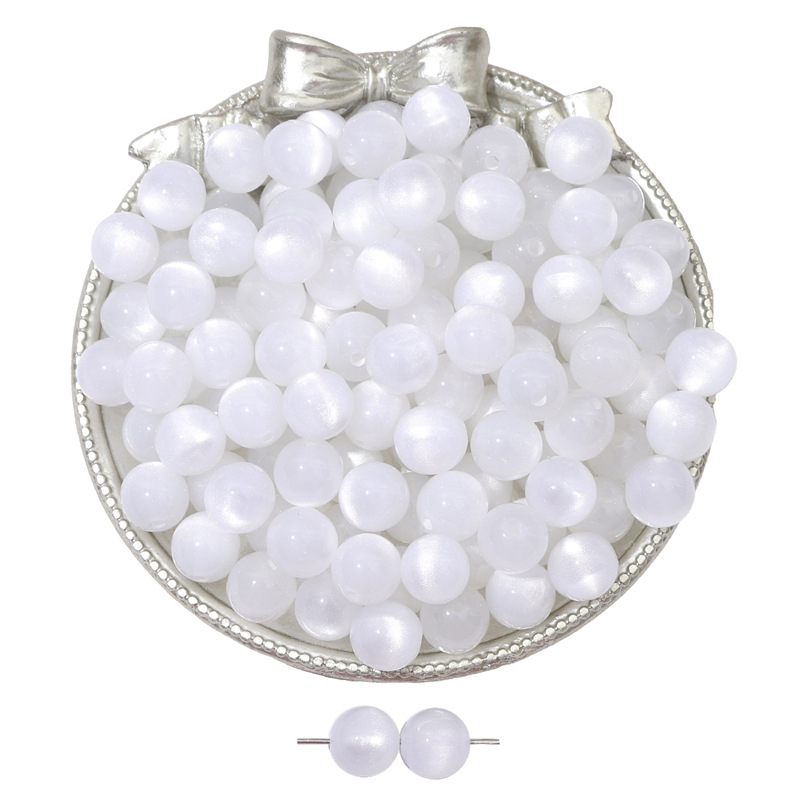 Smolene kuglice s efektom mačjeg oka, šarene, s ravnom otvorom, loose beads za ručnu izradu nakita i narukvica, 12 mm