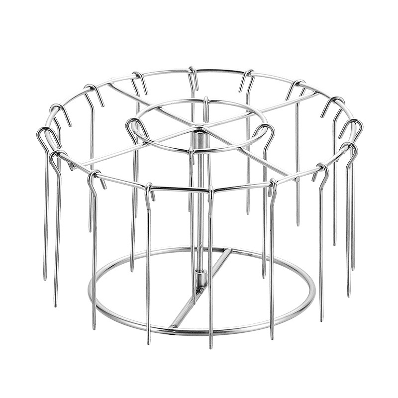 Κυκλική σχάρα από ανοξείδωτο ατσάλι, αποσπώμενη, κρεμάμενη, για κάθετες καλαμάκια – αξεσουάρ φριτέζας αέρος