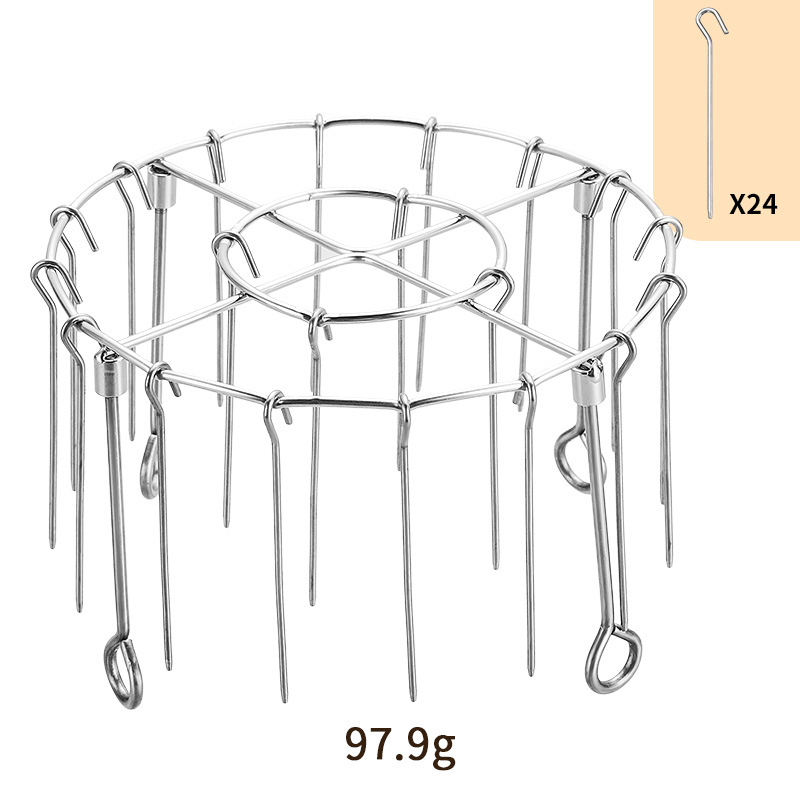 Κυκλική σχάρα από ανοξείδωτο ατσάλι, αποσπώμενη, κρεμάμενη, για κάθετες καλαμάκια – αξεσουάρ φριτέζας αέρος