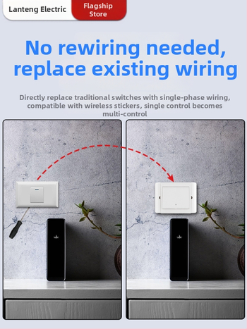 Bezdrôtový diaľkový vypínač s dvojitým ovládaním pre nočné svetlo s lepiacim panelom, 220V