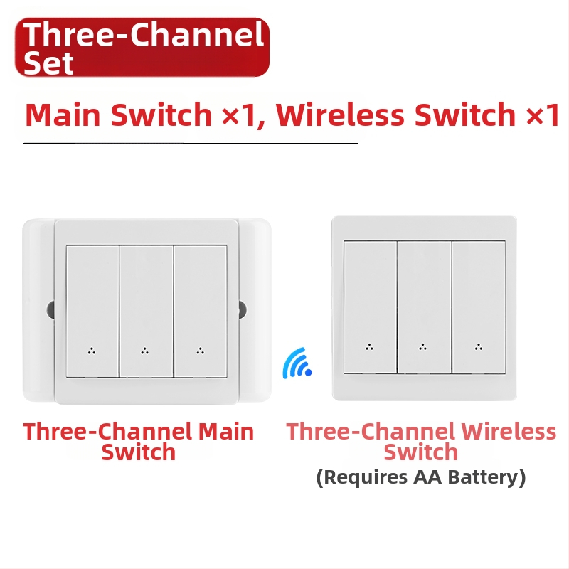 Bezdrôtový diaľkový vypínač s dvojitým ovládaním pre nočné svetlo s lepiacim panelom, 220V