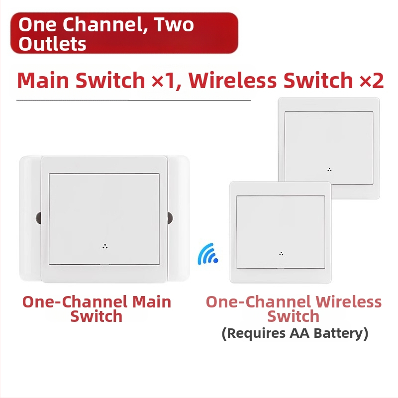 Bezdrôtový diaľkový vypínač s dvojitým ovládaním pre nočné svetlo s lepiacim panelom, 220V
