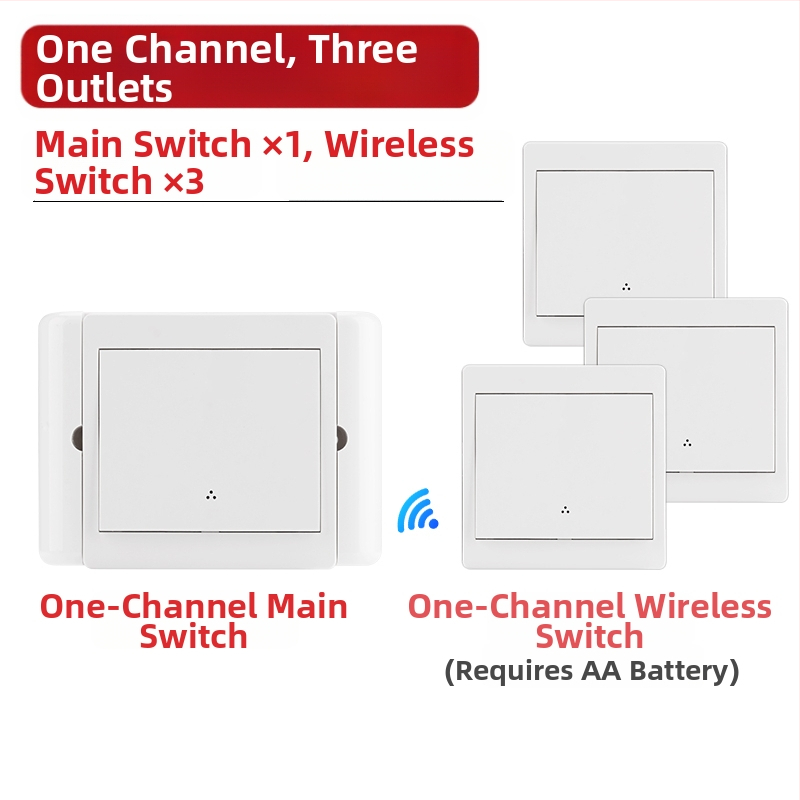 Bezdrôtový diaľkový vypínač s dvojitým ovládaním pre nočné svetlo s lepiacim panelom, 220V