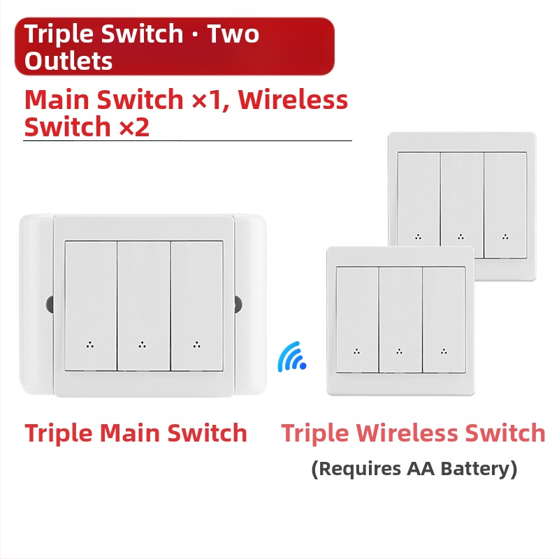Bezdrôtový diaľkový vypínač s dvojitým ovládaním pre nočné svetlo s lepiacim panelom, 220V
