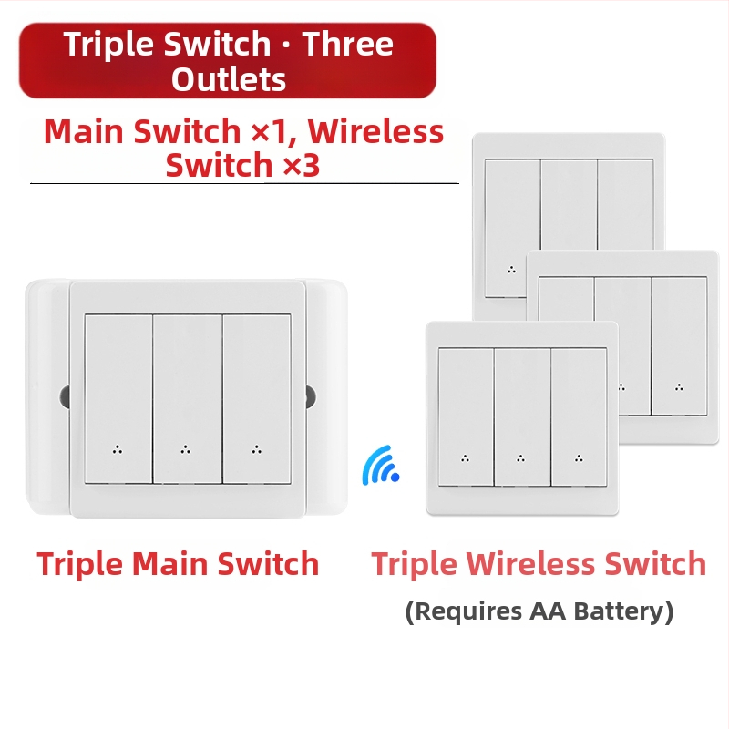 Bezdrôtový diaľkový vypínač s dvojitým ovládaním pre nočné svetlo s lepiacim panelom, 220V