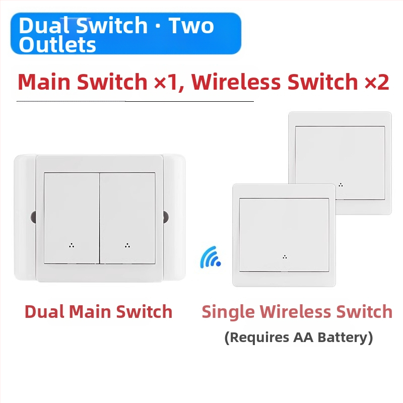 Bezdrôtový diaľkový vypínač s dvojitým ovládaním pre nočné svetlo s lepiacim panelom, 220V