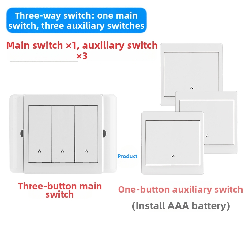 Bezdrôtový diaľkový vypínač s dvojitým ovládaním pre nočné svetlo s lepiacim panelom, 220V