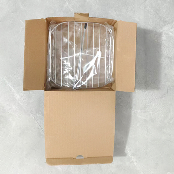 Kétrétegű rozsdamentes acél sütő- és grillsrács légsütőhöz, négyszögletes forma, multifunkcionális és hordozható