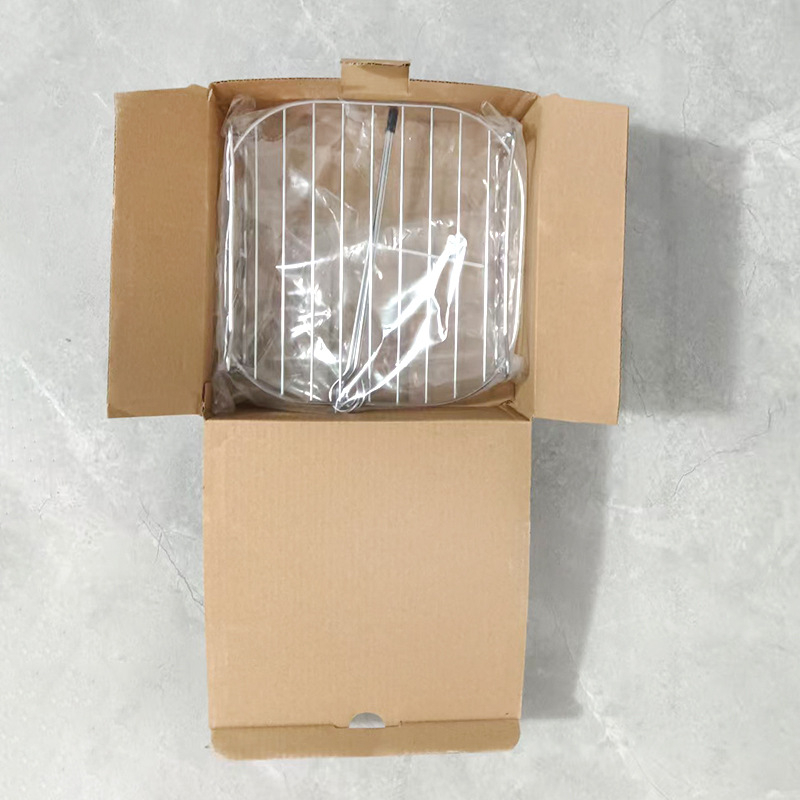 Kétrétegű rozsdamentes acél sütő- és grillsrács légsütőhöz, négyszögletes forma, multifunkcionális és hordozható