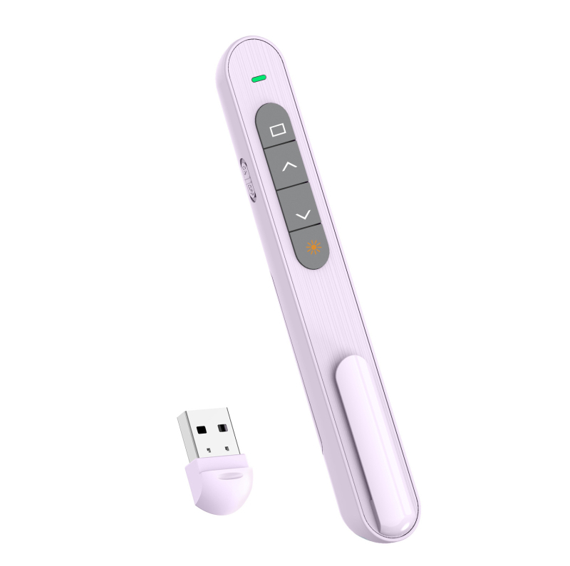 PPT oldalváltó toll, vezeték nélküli USB 2.4G, lézer pointer 650 nm, lézerhatótáv 200 m, AA elemről működik