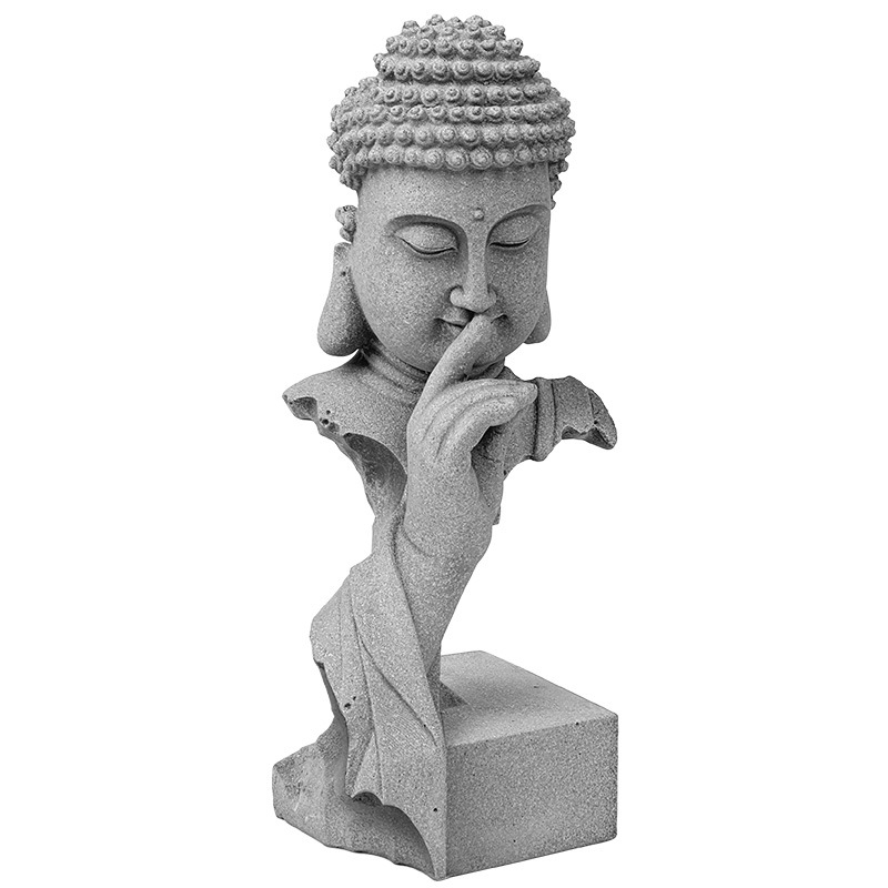 Statu Buddhe od plavog pijeska i ukras Sun Wukonga za akvarij, zen kameniti krajolik