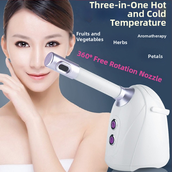 Bylinkový parný prístroj na pleť s nano zvlhčovaním, horúci a studený sprej, 2 rýchlosti, hmla 11–30 s, bez batérie