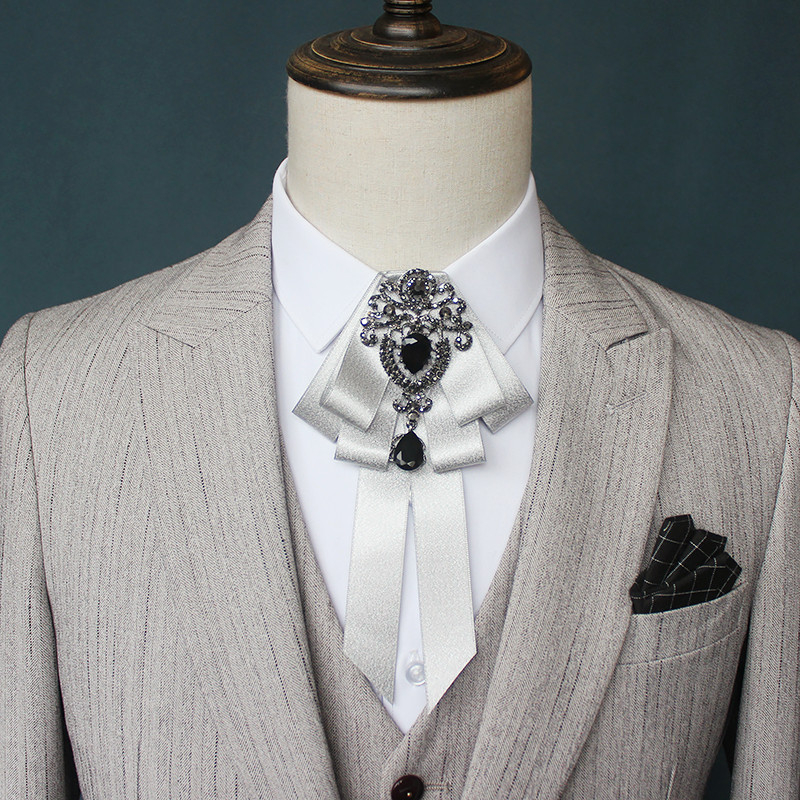 Παπιγιόν με άνθος για τον γιακά (κρύσταλλοι, μονοχρωματικό, σε σχήμα σταγόνας, κορεατικό στυλ, προσαρμόσιμο)