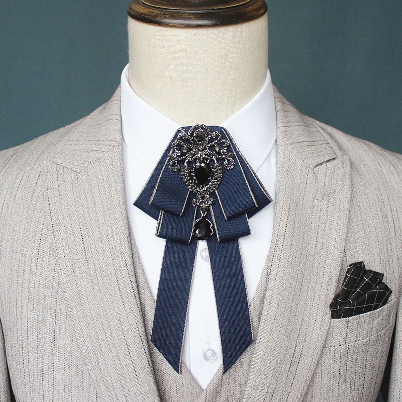 Παπιγιόν με άνθος για τον γιακά (κρύσταλλοι, μονοχρωματικό, σε σχήμα σταγόνας, κορεατικό στυλ, προσαρμόσιμο)