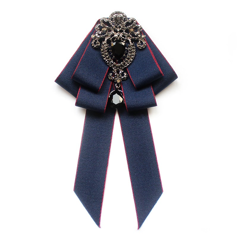 Παπιγιόν με άνθος για τον γιακά (κρύσταλλοι, μονοχρωματικό, σε σχήμα σταγόνας, κορεατικό στυλ, προσαρμόσιμο)