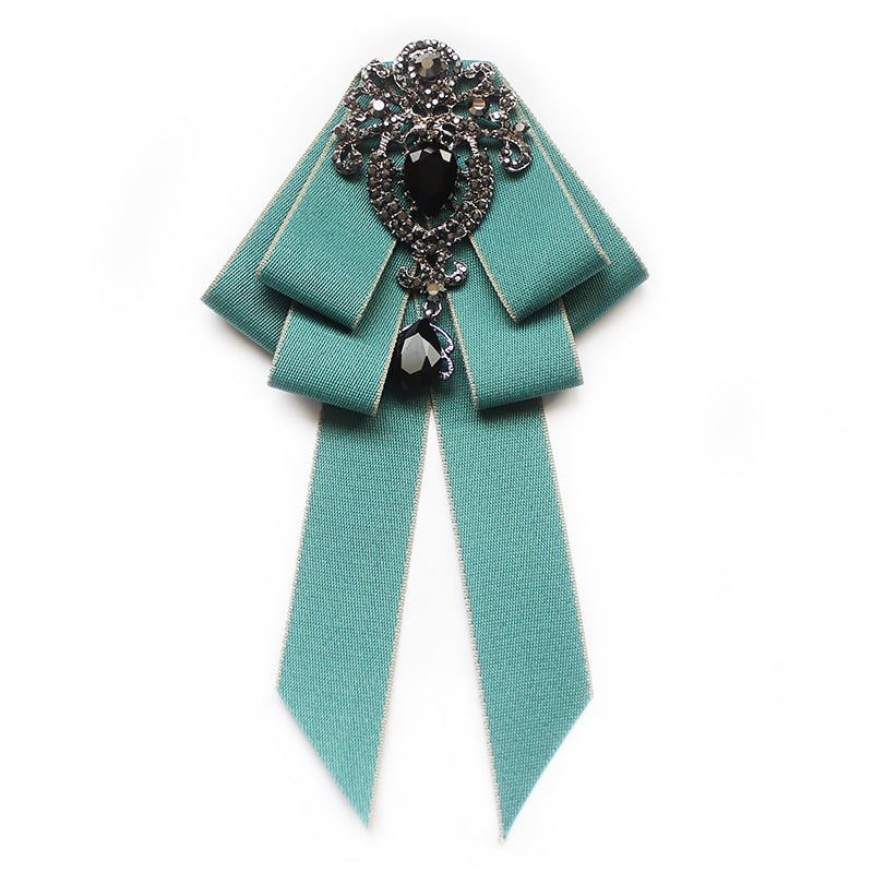 Παπιγιόν με άνθος για τον γιακά (κρύσταλλοι, μονοχρωματικό, σε σχήμα σταγόνας, κορεατικό στυλ, προσαρμόσιμο)