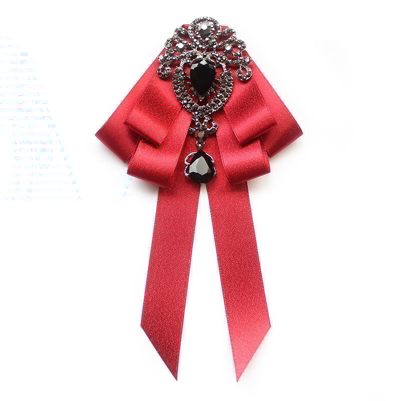 Παπιγιόν με άνθος για τον γιακά (κρύσταλλοι, μονοχρωματικό, σε σχήμα σταγόνας, κορεατικό στυλ, προσαρμόσιμο)