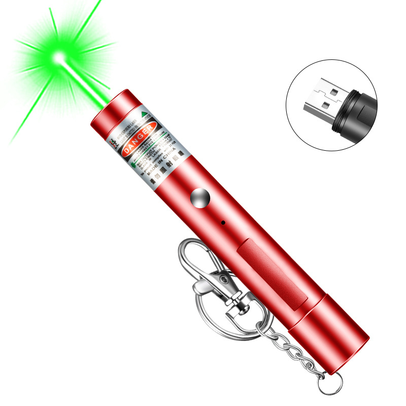 Lézer mutató toll 100 m hatótávolsággal, 532 nm hullámhosszal, beépített Li-ion akkumulátor, infravörös spot világítás