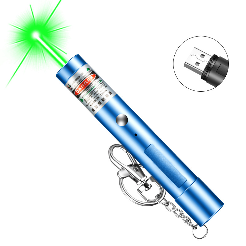 Lézer mutató toll 100 m hatótávolsággal, 532 nm hullámhosszal, beépített Li-ion akkumulátor, infravörös spot világítás